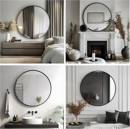 Round Black Wall Mirror