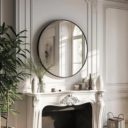 Round Black Wall Mirror