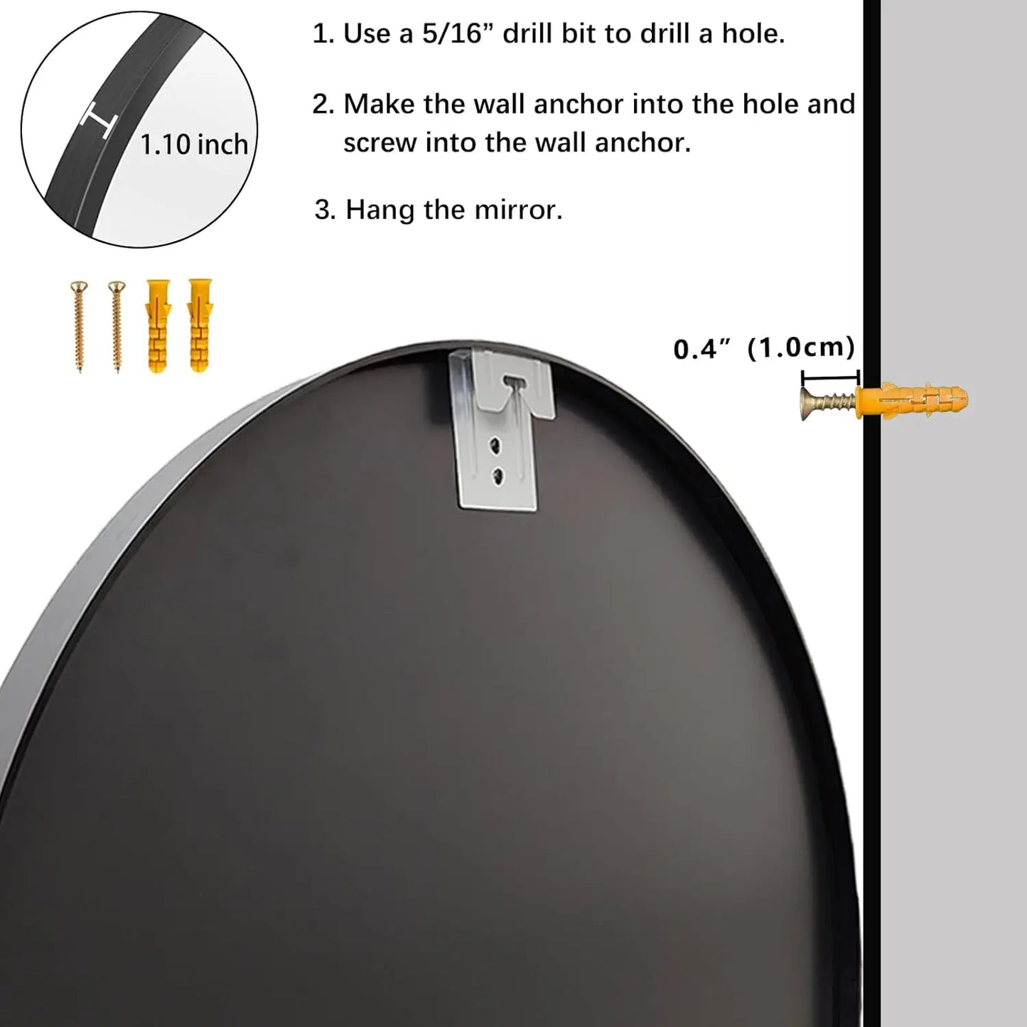 Round Black Wall Mirror